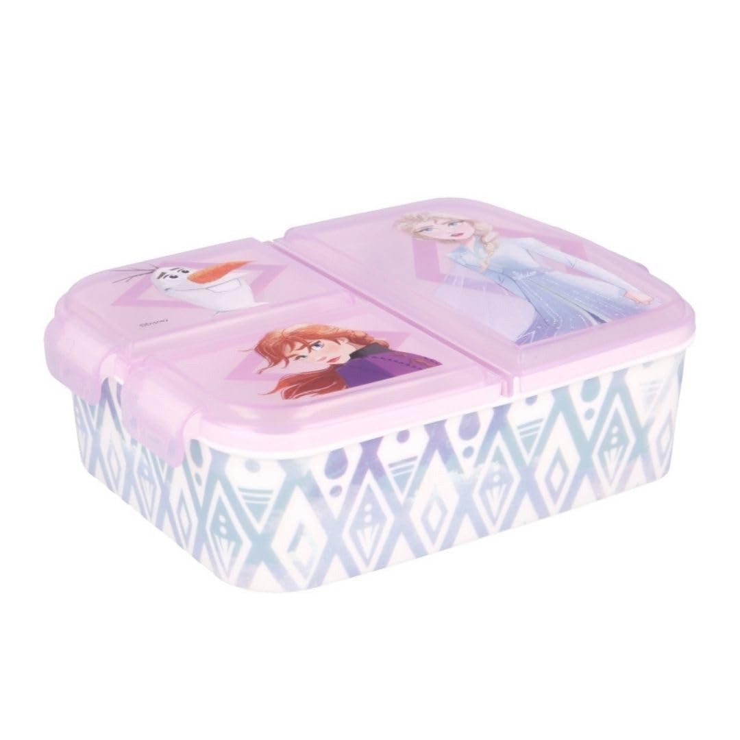 My sweety pop - Snack box - lunch box - for children - nursery - kindergarten - school - holiday - meal - 19.5 cm - gift idea - 3 compartments - Frozen - pink - girl