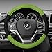 FH Group Universal Fit Modernistic and Seat Belt Pads Combo Set Steering Wheel Cover Fits Most Cars, SUVs Green