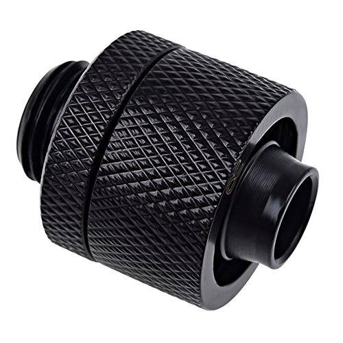 Alphacool Eiszapfen G1/4" to 10mm ID, 16mm OD Compression Fitting, Deep Black, 6-pack