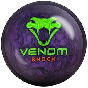 Motiv Venom Shock Pearl Bowling Ball Purple Pearl/Green/Orange, 15lbs