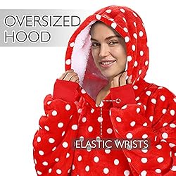 Catalonia Polka Dot Print Oversized Hoodie Blanket