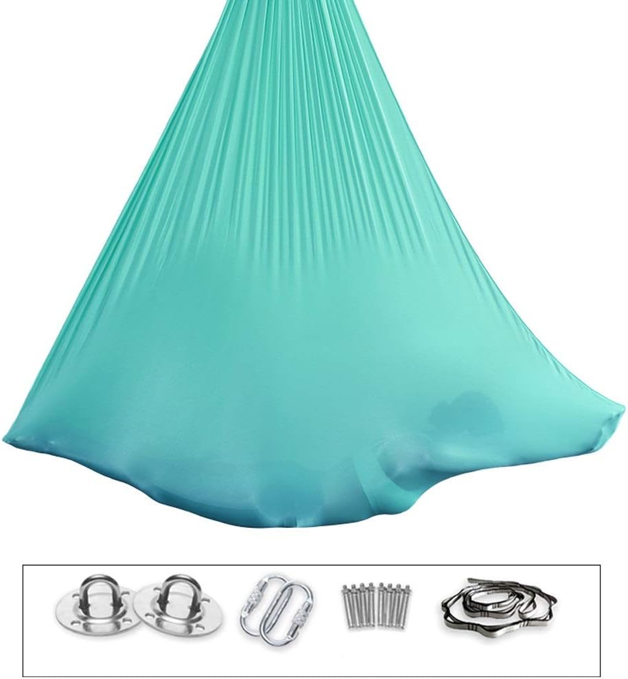 XDTCHEN Aerial Yoga Hammock,Yoga Pilates Premium Aerial Silks Equipment Aerial Yoga Cloth Hammock Set Elastic Deluxe Aerial Kit Antigravity Yoga Swing with Carabiner Daisy Chain Accessories