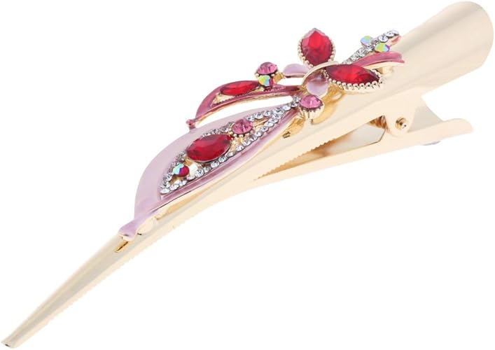Amazon バレッタ キラキラヘアクリップ レディース 髪留め 大きい ヘアアクセサリー クリップ 髪飾り全5色 赤 バレッタ クリップ 通販