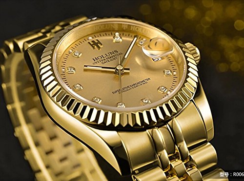 Gosasa Men Full Gold Teel Watch Men Automatic Mechanical Self-wind Watch Designer Dress Men Wristwatches