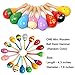 Set of 6 - 5PCS Colorful Adorable Wooden Egg Maracas Music Percussion Baby Kids Children Toy Egg Shakers(Assorted color) & 1 PCS Mini Wooden Ball Musical Instruments Maracas(Random color)