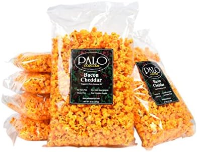 Palo Popcorn Bacon Cheddar Popcorn, 8 ounce bag (Pack of 6)