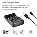 Universal Battery Charger, DUTISON Smart 4-Slots Rechargeable Li-ion Battery Charger for 18650 18500 18490 18350 17670 17650 16650 16500 14500 10440