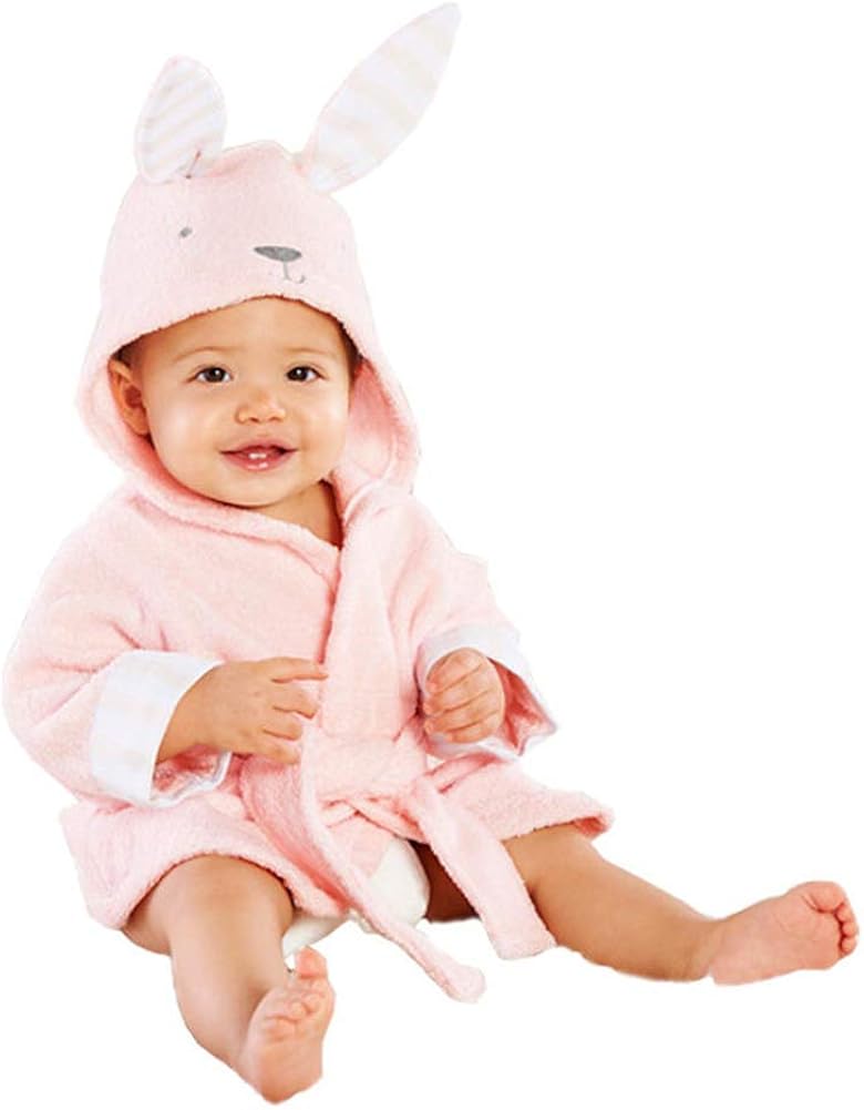 Glosun Baby Coral Fleece Bathrobe Toddler Kids Hooded Terry Robe Cartoon Animal Pajamas Sleepwear Bath Wrap: Clothing