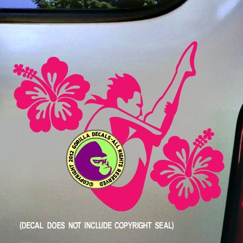 HIBISCUS SPRINGBOARD DIVER FEMALE Vinyl Decal Sticker E