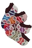 Luxury Divas Multicolor Assorted 4 Pack Winter Knit Bootie Slipper Socks