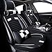 Big Ant Car Seat Covers, Leatherette Seat Covers Waterproof Breathable 5 Seats Full Set Front Back Cover 12 PCS - Fit Most Car, SUV, or Van (Black and White)