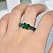JunXin Size6/7/8/9/10 Princess Cut Emerald Green Gemstone Ring 10KT Black Gold Plated(8)