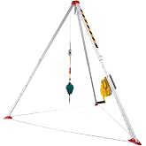 Lightweight Confined Space Rescue Tripod, 1800LBS Lifting Capacity Tripod Hoist, 98FT Steel Cable Kit, 4.4-7.1ft Adjustable Retractable Legs for Emergency Retrieval