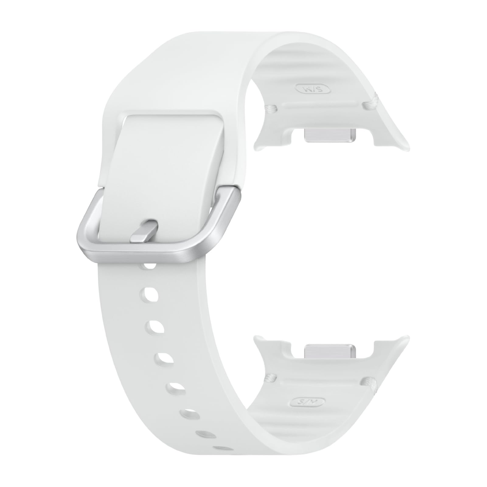 Galaxy Watch 8 Series Sport Band, Rubber, Dynamic Lug System, Flexible Fit, Breathable, Compatible with Galaxy Watch 8 and Watch 8 Classic, S/M White Image