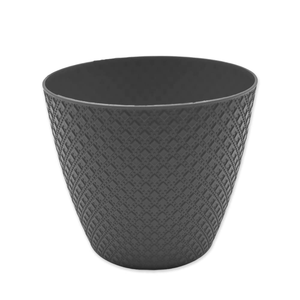 schone Flower Plant Pot – Plastic Planter For Indoor & Outdoor – Modern & Decorative Garden Flower Pots. (Grey)