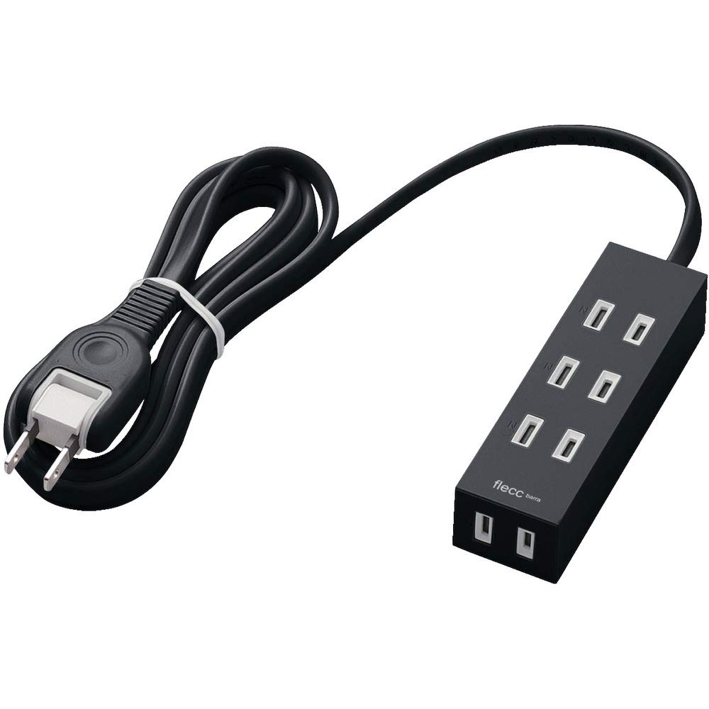 エレコム 電源タップ ホコリシャッター付 耐熱素材使用 flecc barra 4個口 2.0m ブラックの商品画像