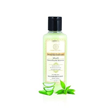 Khadi Natural Green Tea and Aloevera Herbal Hair Conditioner, 210ml