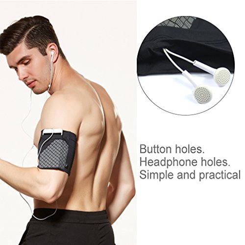 Cell Phone Armband for Running, Sports Armband for all Phones Fitness and Gym Workouts Universal (iPhone X/8/7/6/Plus,Samsung Galaxy S9/S8/S7/S6/Edge/Plus & LG,Huawei,Google,Sony & More) Black L