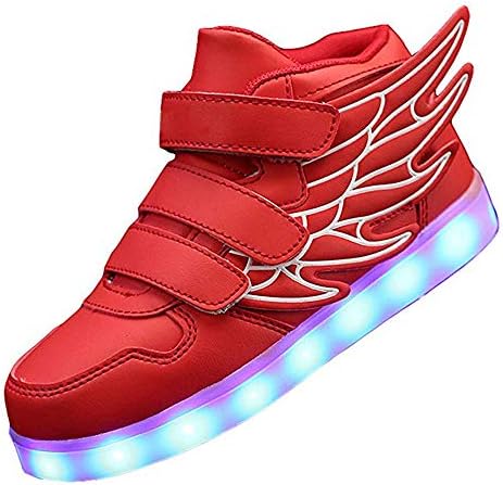 KARKEIN LED Light Up Hi-Top Wings Shoes USB Rechargeable Flashing Sneakers for Toddlers Kids Boys Girls