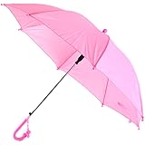 BG Children's Kid's Solid Color Auto Open Lightweight Umbrella with Novelty Whistle