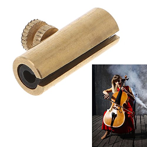 ALLCACA Cello Wolf Tone Eliminator Brass Cello Wolf Tone Mute Adjustable Instrument Wolf Tone Suppressor, Gold - Thumbnail 3