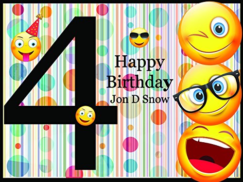 image for speedyorders Custom Emoji Personalized Birthday Poster With Happy Smil