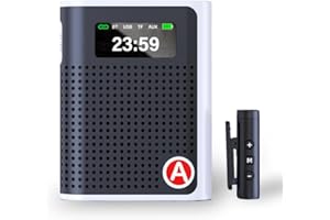 TOOPOWER Voice Amplifier for Teachers Wireless Microphone Zero Whistling Low Latency Portable PA System with LED Display Screen Mini Clip on Mic Speaker for Teachers Classroom Yoga Tour Guide Meeting Coach