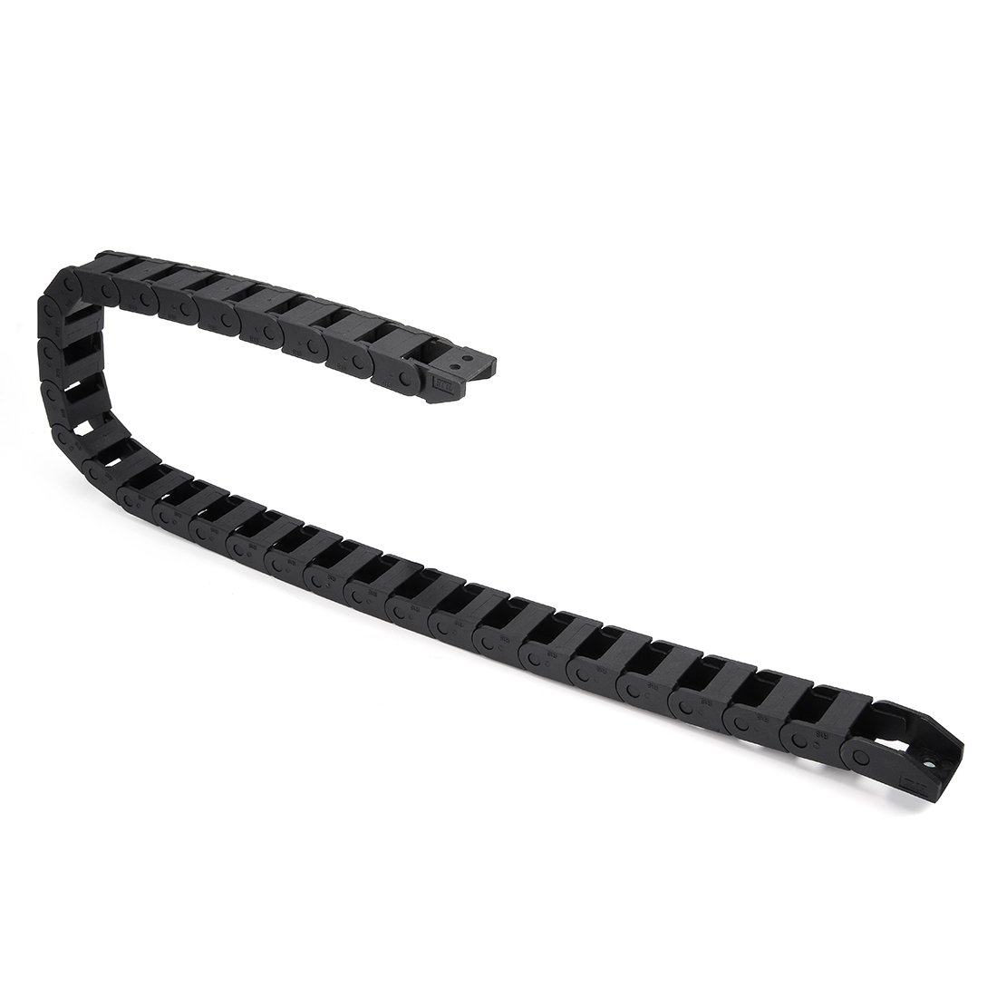 sourcing map R18 10mm x 15mm（Inner H*Inner W）Black Plastic Cable Wire Carrier Drag Chain 1M Length for CNC