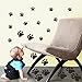 BIBITIME 22 Walking Dog Paw Wall Sticker Prints Wall Decal Home Art Decor Bear Dogs Footprints Dish Room Sticker for Nursery Bedroom Kids Room (Black, DIY)