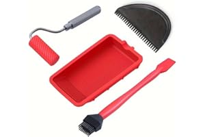 Songholee Wood Glue Applicator, 4 Pieces Silicone Glue Kit, Roller Brush and Spreader Reusable Hand Tool, Handheld Adhesive R