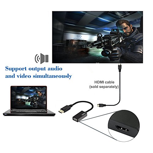 LinkS Gold Plated DP To HDMI Adapter,Display Port To HDMI Male To Female Cable/Cord For Lenovo Dell HP Laptop To TV Cable