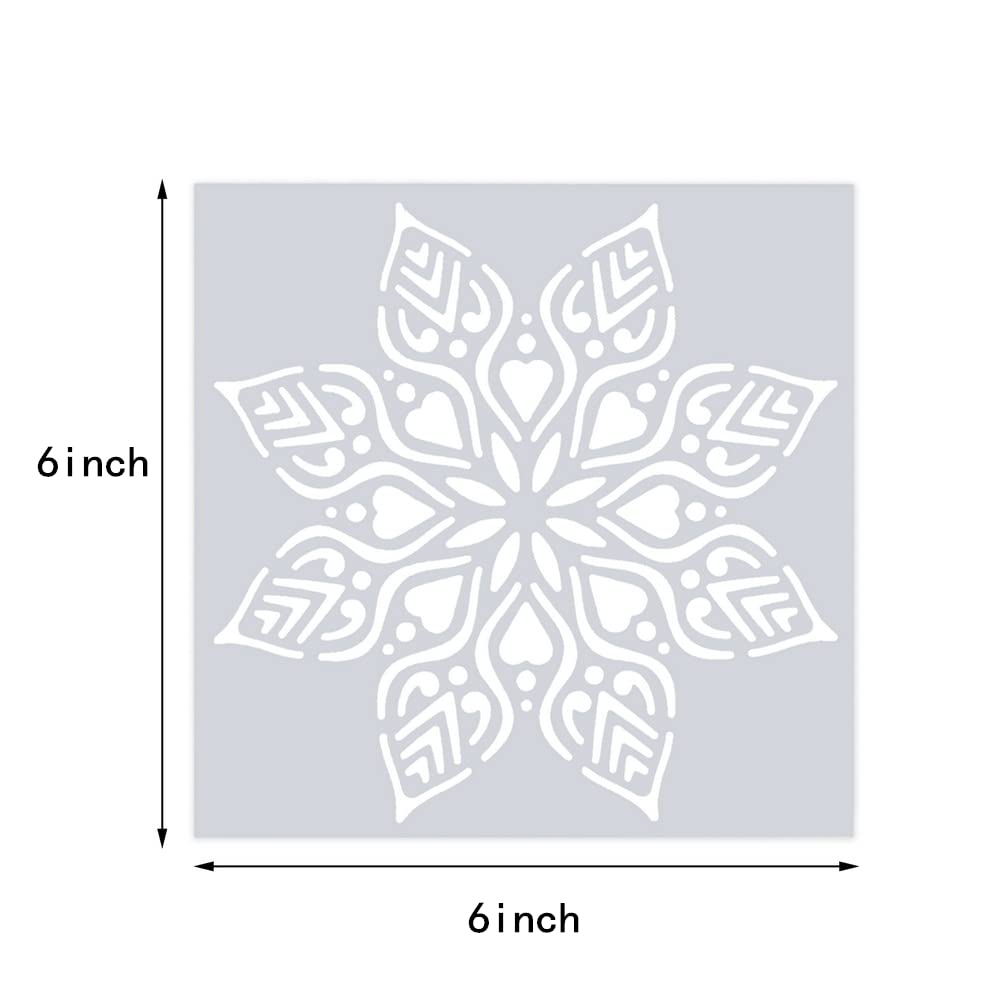 16 Pcs (6 x 6 Inch) Reusable Stencils, Mandala Stencils Mandala Dot Painting Templates Stencil for DIY Painting Art Scrapbook