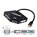 CableDeconn The Cobra Appearance Multi-Function Thunderbolt Mini DisplayPort DP to HDMI VGA DVI Cable Converter Adapter for MacBook Suface Pro Air Black