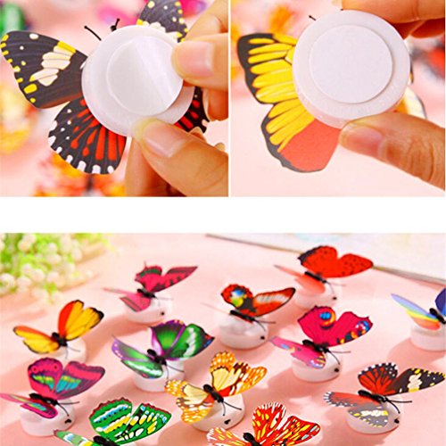LiPing Wall Paper 3D DIY Luminous Dancing Butterflies Wall Stickers-Removable Decal Art Home Decor Painting Supplies Room Decor Kit-Kids Bedroom Decoration (10PCS)