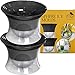 Ice Ball Maker Sphere Mold – Set of 2 Round Shapes Silicone Large Ice Cube Balls  2.5 inch – Great for Parties Whiskey and all Cold Beverages Premium Bar Accecsory - Chuzy Chef