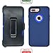 iPhone 7 Plus / 8 Plus Cover | 2-in-1 Screen Protector & Holster Case | Full Body, Military Grade Edge-to-Edge Protection with carrying belt clip, Navy Blue / Blue
