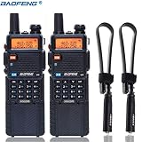2PCS BaoFeng UV-5R 8W High Power Tri-Power 1W/4W/8W Portable Dual Band Two-Way Radio 3800mAh Battery & Tactical Antenna