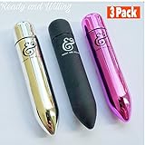 (Pack of 3) Ready and Willing Handheld Wireless Waterproof 10 Speed (AAA battery)Trigger Massager - Electric Perfect Gift (PINK,SILVER, BLACK)