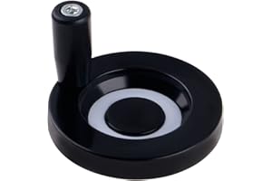 ANWOKIT Round Handwheel Revolving Handle Hand Wheel with Revolving Handle Grip for SFU1605 Ball Screw Grinder Machines (Outer Dia 80mm Inner Dia 10mm)