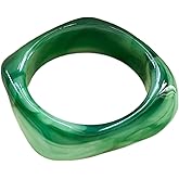 KIFEDSLJ Acrylic Chunky Bangle Bracelets Colorful Resin Bangle Bracelet Irregular Geometric Wristbands for Women Jewelry