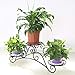 Wrought Iron Arch Metal Plant Stand with 3 Holder for Indoor or Outdoor Garden Patio Decor,Blackthumb 1