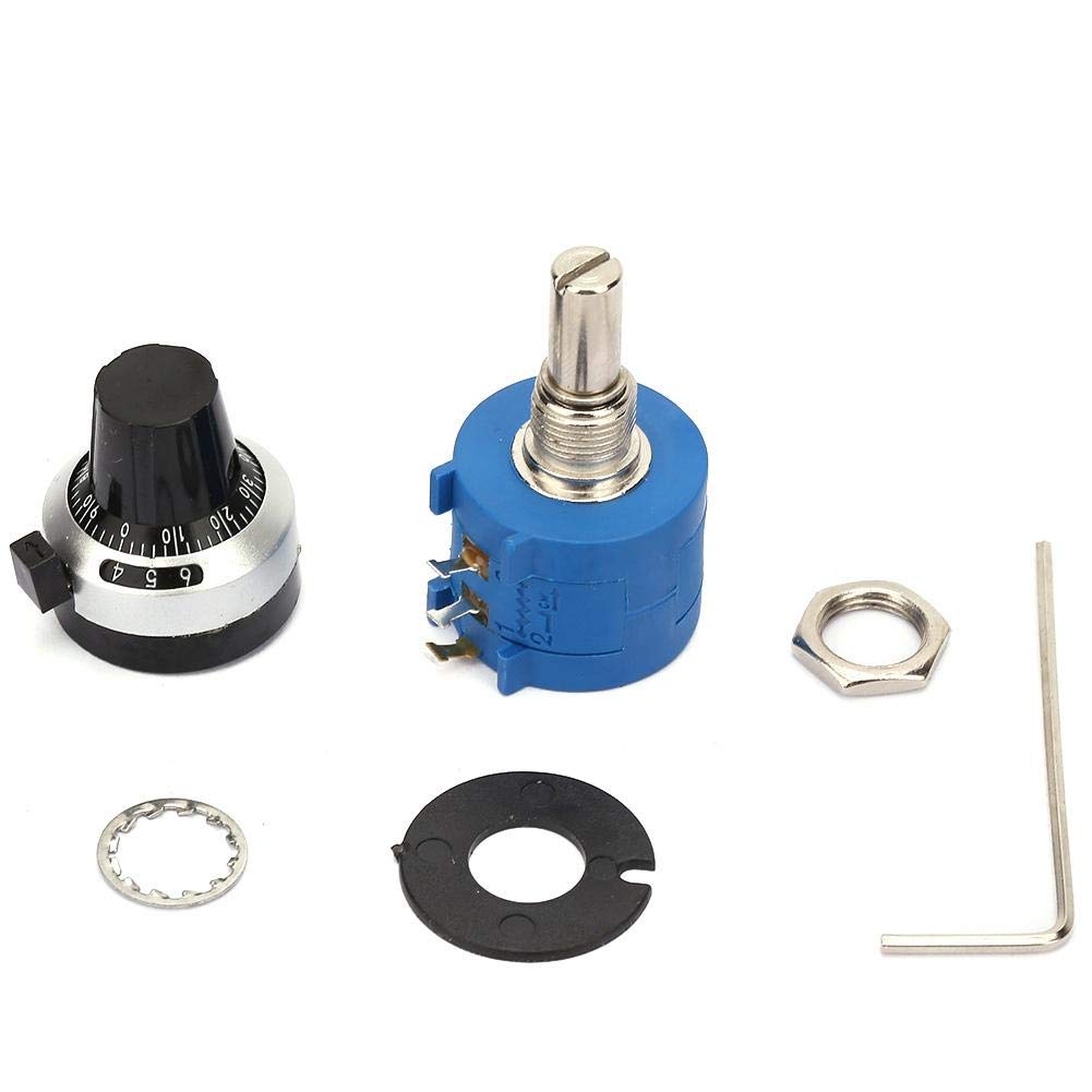100K Ohm Potentiometer, Potentiometer, Stable with 10 Turns Counting Dial Knob, for Home Shop Factory Work