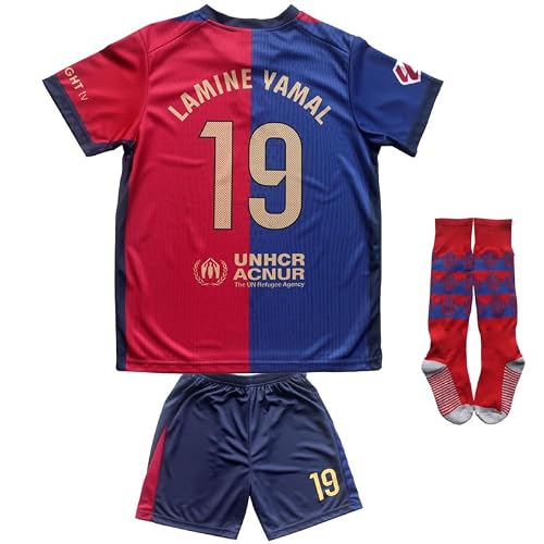 2025/2026 Barcelona Home Jersey Kit — Lamine Yamal #10 Youth Soccer Set With Shorts, Sizes 18-30