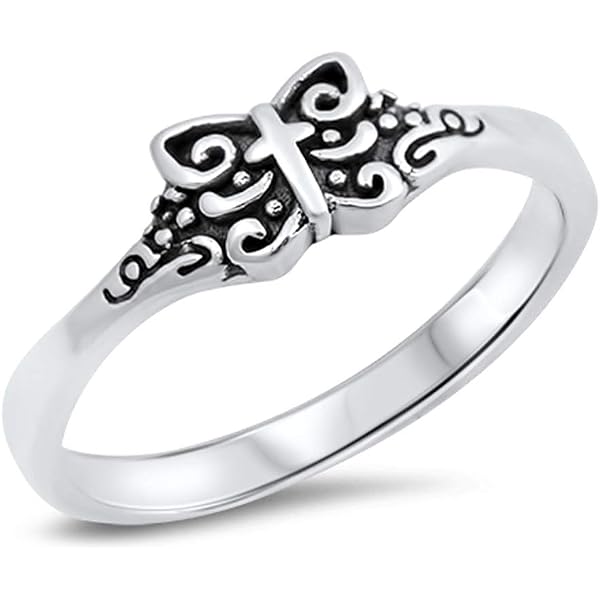 Women's 925 Sterling Silver Cutout Filigree Ring – Cute Band Design Sizes 4-13