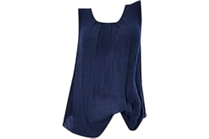 WOKASUN.JJ_BLOUSE Wokasun.JJ Womens Cotton Linen Blouse,Ladies Sleeveless Baggy T-Shirt Vest Summer Fashion Plus Size Tee Blouse Tank Tops