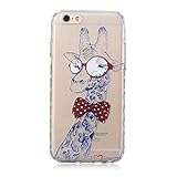 iPhone 6S Case, Sophia Shop Ultra [Thin Slim] Premium Flexible Soft TPU Extra Grip Anti-Scratch Protective Transparent Border Back Cover For Apple iPhone 6S 6(Giraffe)
