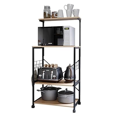 Bestier 4-Tier Kitchen Baker's Rack with Microwave Stand on Wheels