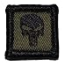 Punisher Skull 1x1 inch Morale Patch - Olive Drab with Black Stitching