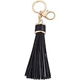 JINZHOUFZ Women Leather Tassels Keychain Car Circle Key Rings Gift Bag Hanging Buckle