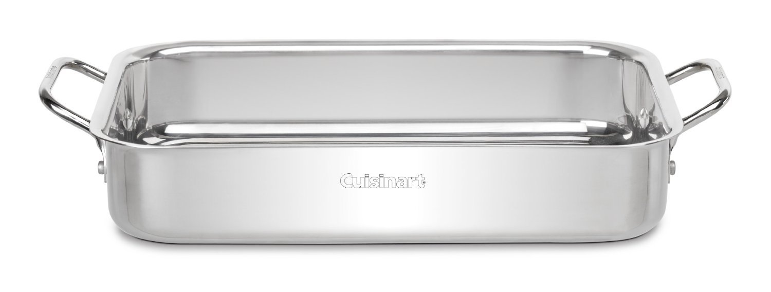 Cuisinart Chef'S Classic Lasagna Pan Dw Safe 13-1/2" L X 9.25" W X 2.5" H Stainless Steel Gold Oven